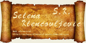 Selena Klencovljević vizit kartica